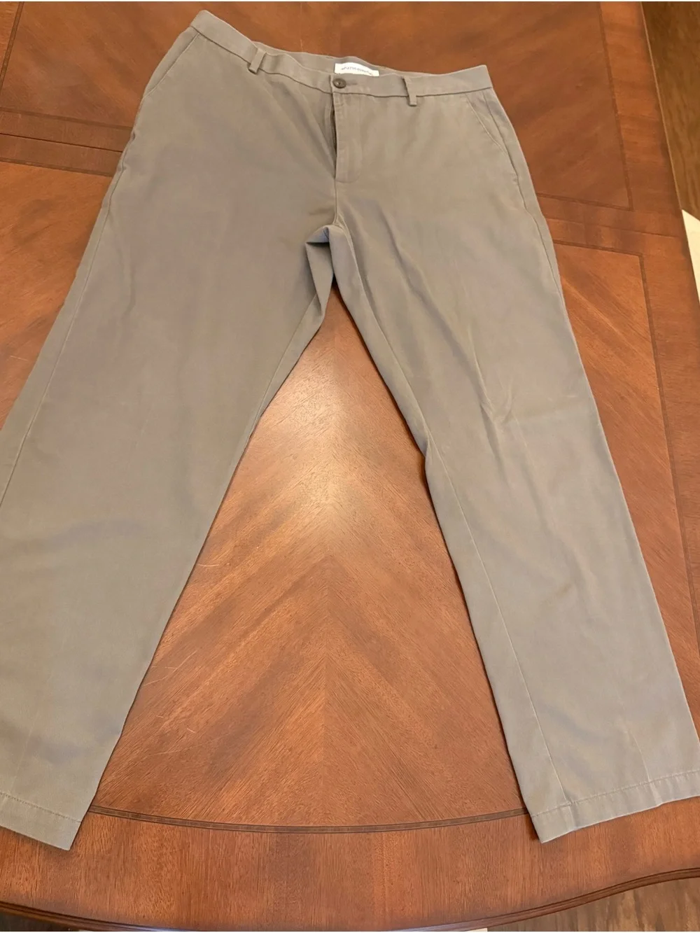 Men's Flat-Front Chinos in Taupe 36W32L